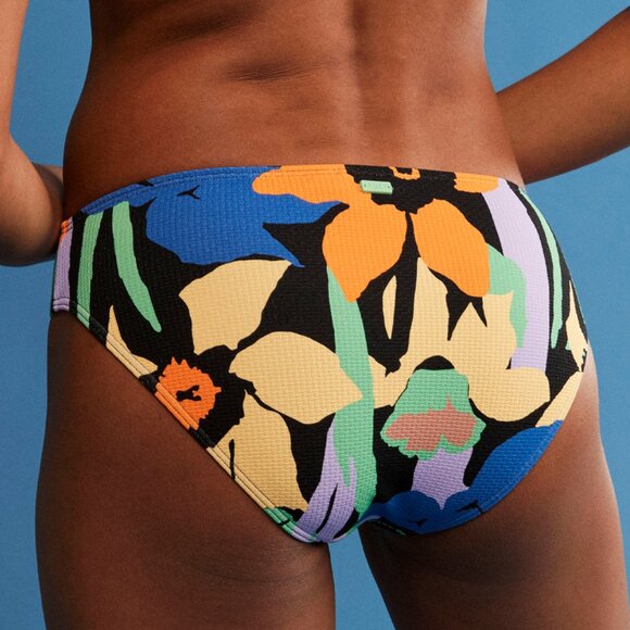 Roxy Color Jam Hipster Bikini Bottom Anthracite Flower Jammin XL - Picture 7 of 13